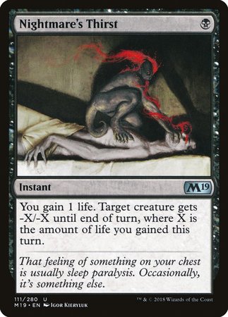 Nightmare's Thirst [Core Set 2019] | Jomio and Rueliete's Cards and Comics