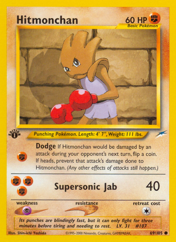 Hitmonchan (69/105) [Neo Destiny 1st Edition] | Jomio and Rueliete's Cards and Comics