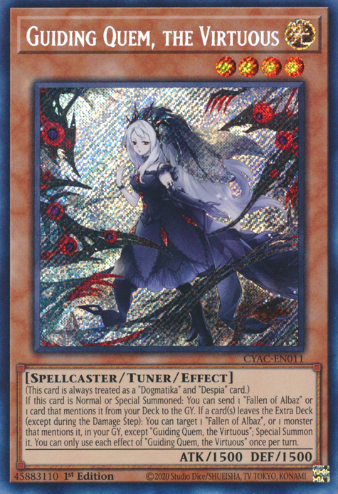 Guiding Quem, the Virtuous [CYAC-EN011] Secret Rare | Jomio and Rueliete's Cards and Comics
