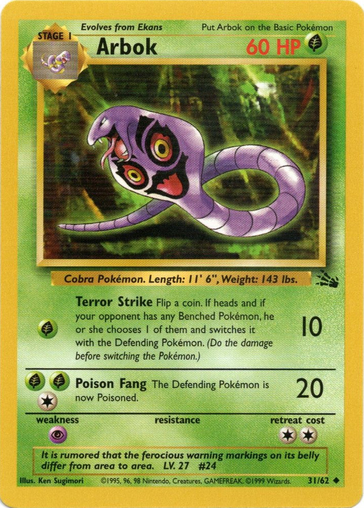 Arbok (31/62) [Fossil Unlimited] | Jomio and Rueliete's Cards and Comics