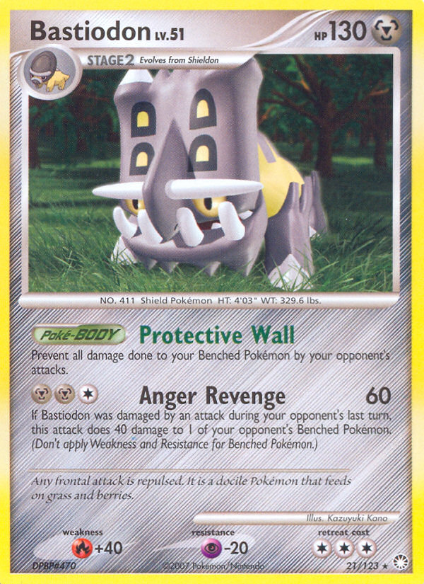 Bastiodon (21/123) [Diamond & Pearl: Mysterious Treasures] | Jomio and Rueliete's Cards and Comics
