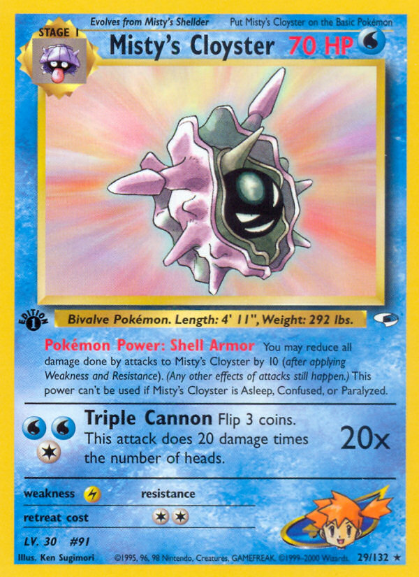Misty's Cloyster (29/132) [Gym Heroes 1st Edition] | Jomio and Rueliete's Cards and Comics