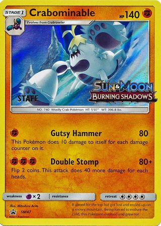 Crabominable (SM47) (Staff Prerelease Promo) [Sun & Moon: Black Star Promos] | Jomio and Rueliete's Cards and Comics