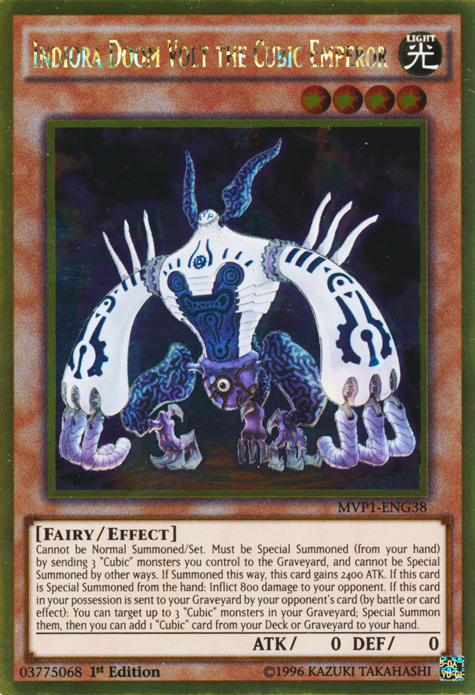 Indiora Doom Volt the Cubic Emperor [MVP1-ENG38] Gold Rare | Jomio and Rueliete's Cards and Comics