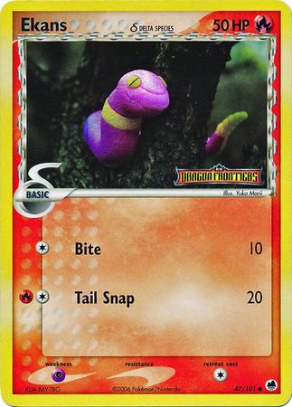 Ekans (47/101) (Delta Species) (Stamped) [EX: Dragon Frontiers] | Jomio and Rueliete's Cards and Comics