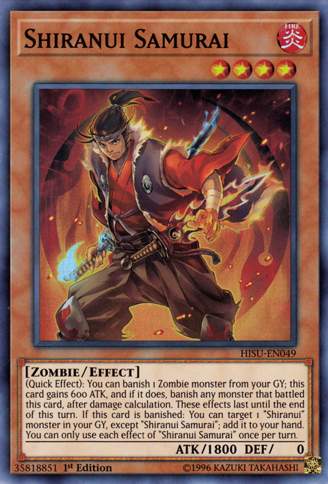 Shiranui Samurai [HISU-EN049] Super Rare | Jomio and Rueliete's Cards and Comics