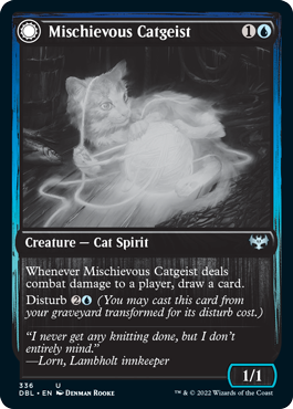 Mischievous Catgeist // Catlike Curiosity [Innistrad: Double Feature] | Jomio and Rueliete's Cards and Comics