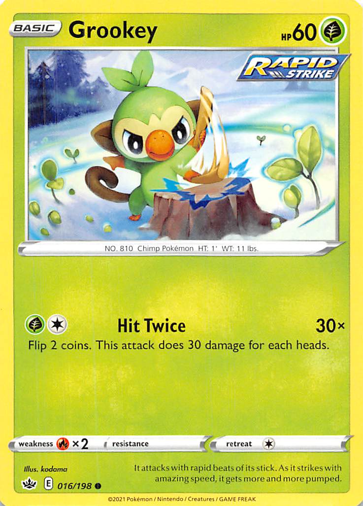 Grookey (016/198) [Sword & Shield: Chilling Reign] | Jomio and Rueliete's Cards and Comics