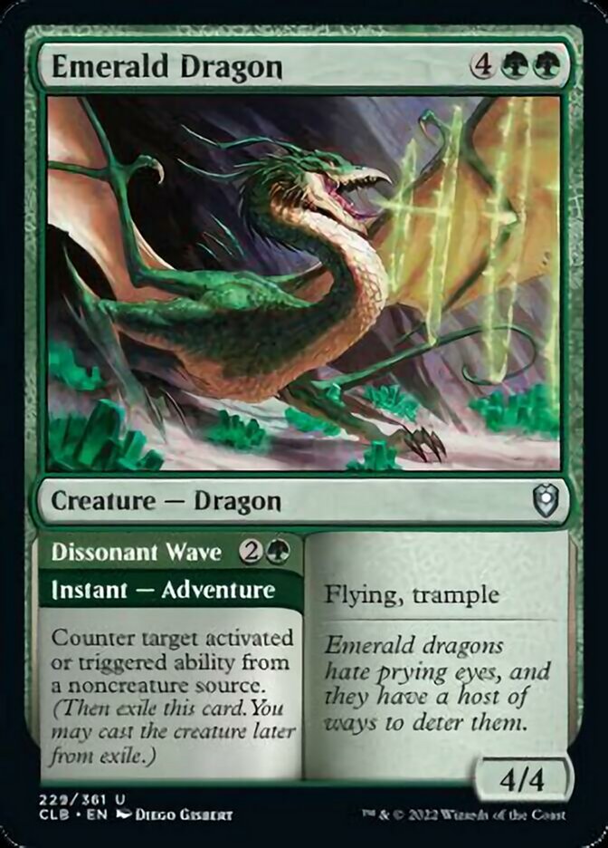 Emerald Dragon // Dissonant Wave [Commander Legends: Battle for Baldur's Gate] | Jomio and Rueliete's Cards and Comics