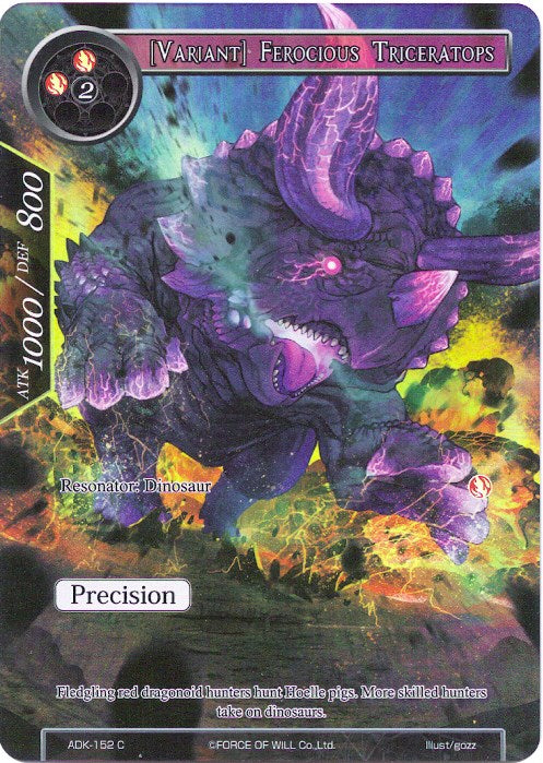 [Variant] Ferocious Triceratops (Full Art) (ADK-152) [Advent of the Demon King] | Jomio and Rueliete's Cards and Comics