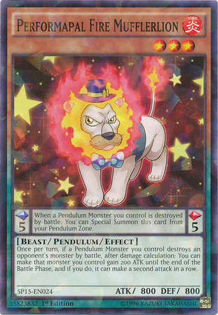 Performapal Fire Mufflerlion [SP15-EN024] Shatterfoil Rare | Jomio and Rueliete's Cards and Comics