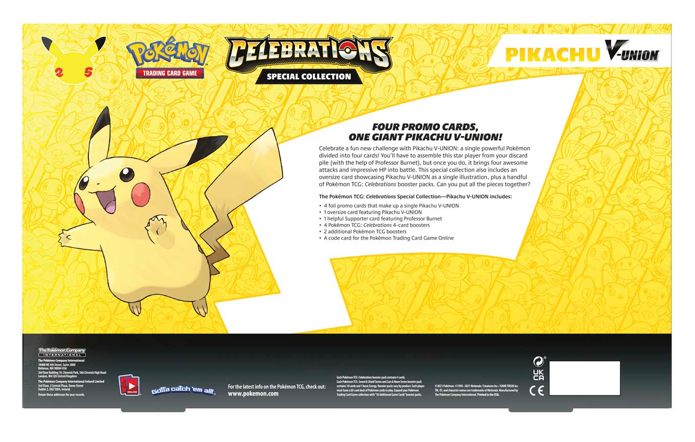 Celebrations: 25th Anniversary - Special Collection (Pikachu V-Union) | Jomio and Rueliete's Cards and Comics