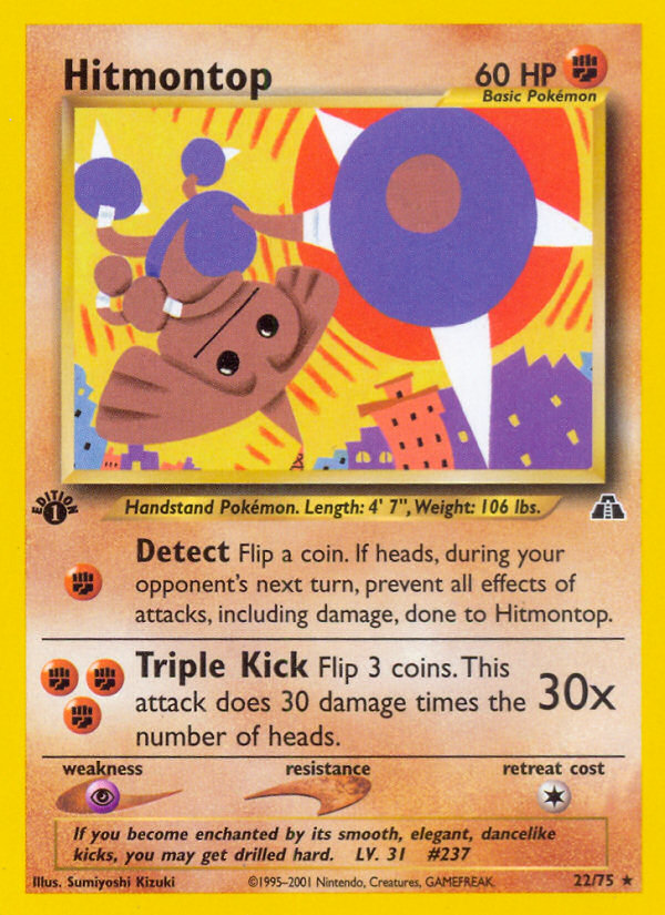 Hitmontop (22/75) [Neo Discovery 1st Edition] | Jomio and Rueliete's Cards and Comics