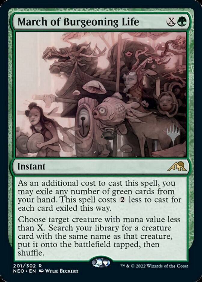 March of Burgeoning Life (Promo Pack) [Kamigawa: Neon Dynasty Promos] | Jomio and Rueliete's Cards and Comics