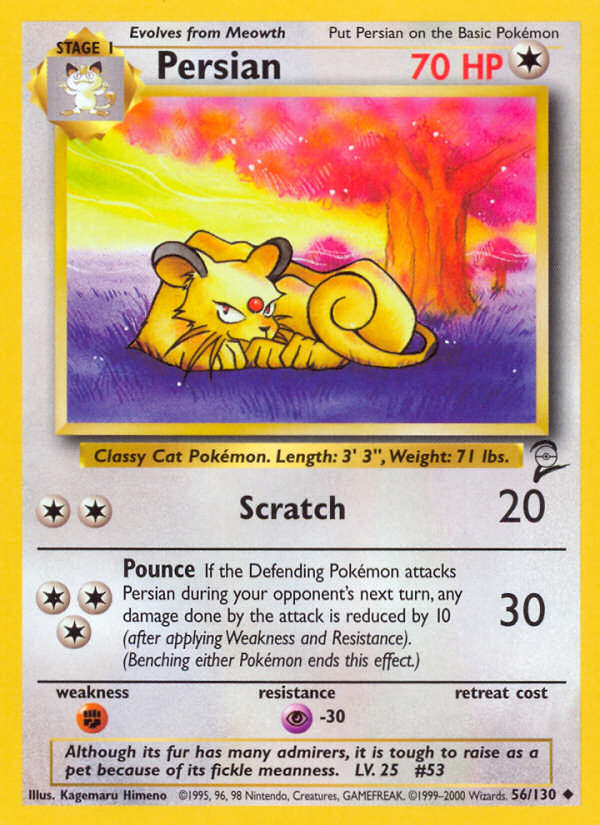 Persian (56/130) [Base Set 2] | Jomio and Rueliete's Cards and Comics