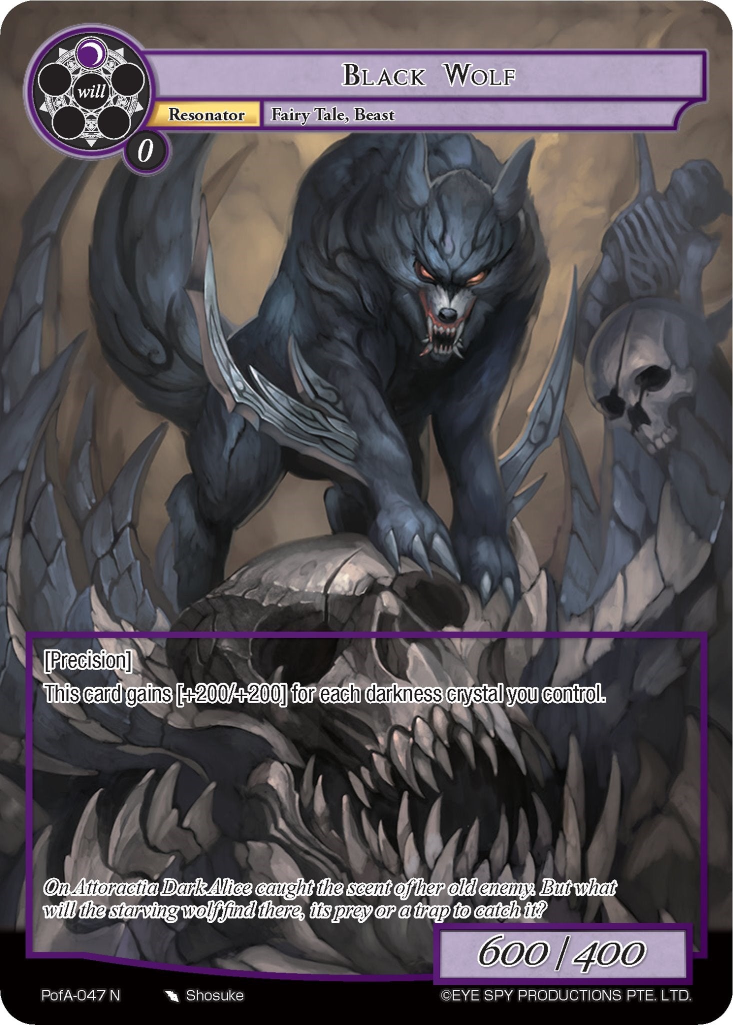 Black Wolf (Full Art) (PofA-047) [Alice Origin IV: Prologue of Attoractia] | Jomio and Rueliete's Cards and Comics