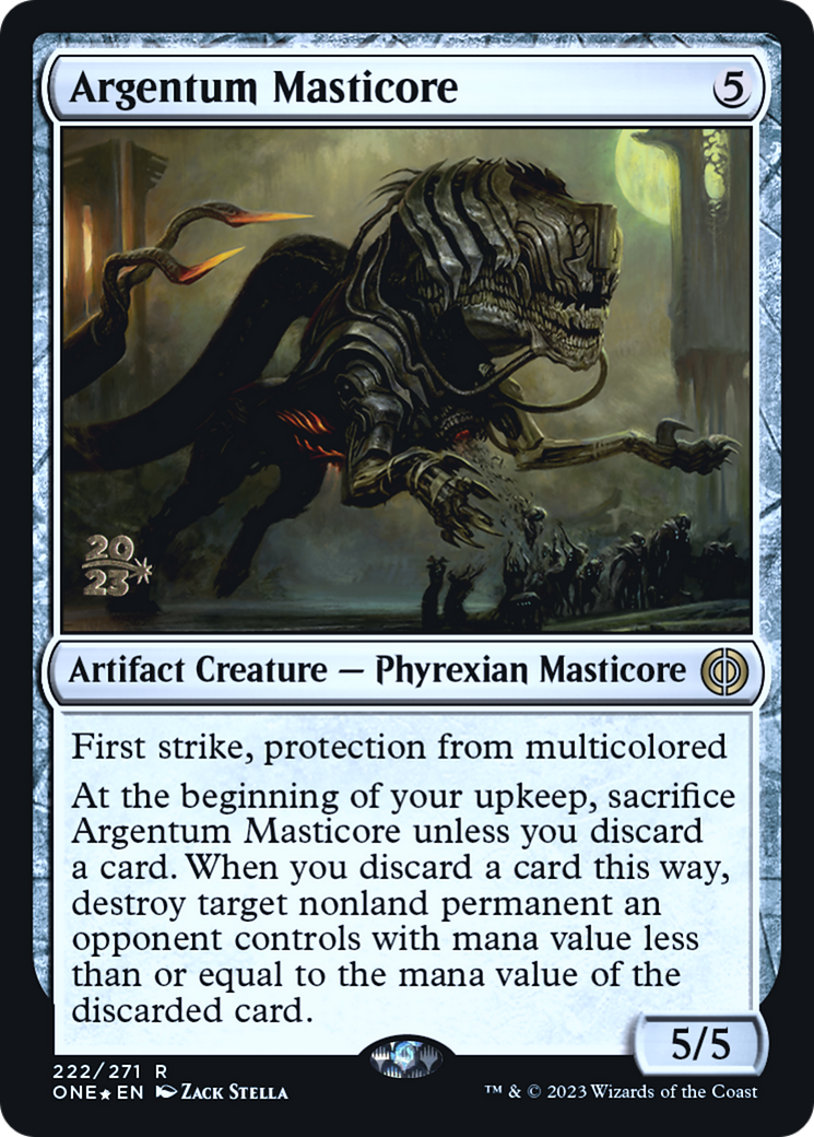 Argentum Masticore [Phyrexia: All Will Be One Prerelease Promos] | Jomio and Rueliete's Cards and Comics
