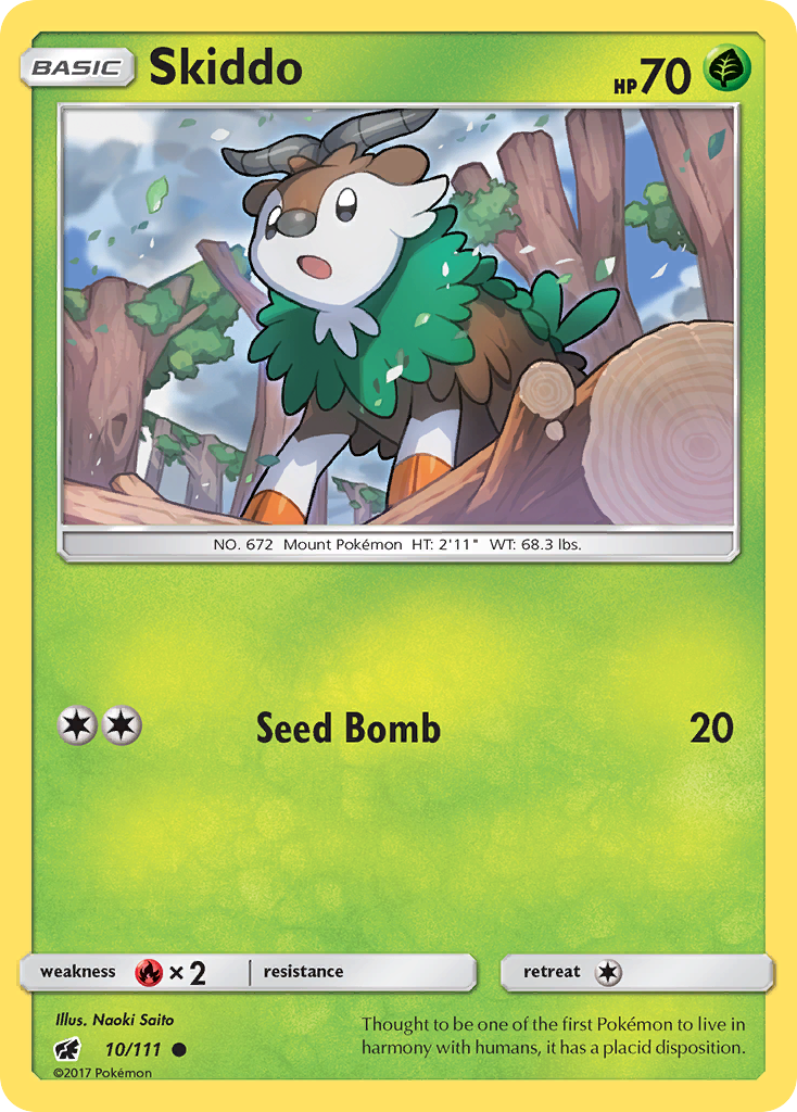 Skiddo (10/111) [Sun & Moon: Crimson Invasion] | Jomio and Rueliete's Cards and Comics