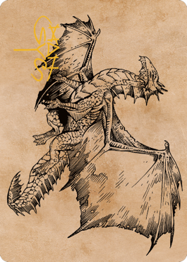 Ancient Bronze Dragon Art Card (58) (Gold-Stamped Signature) [Commander Legends: Battle for Baldur's Gate Art Series] | Jomio and Rueliete's Cards and Comics