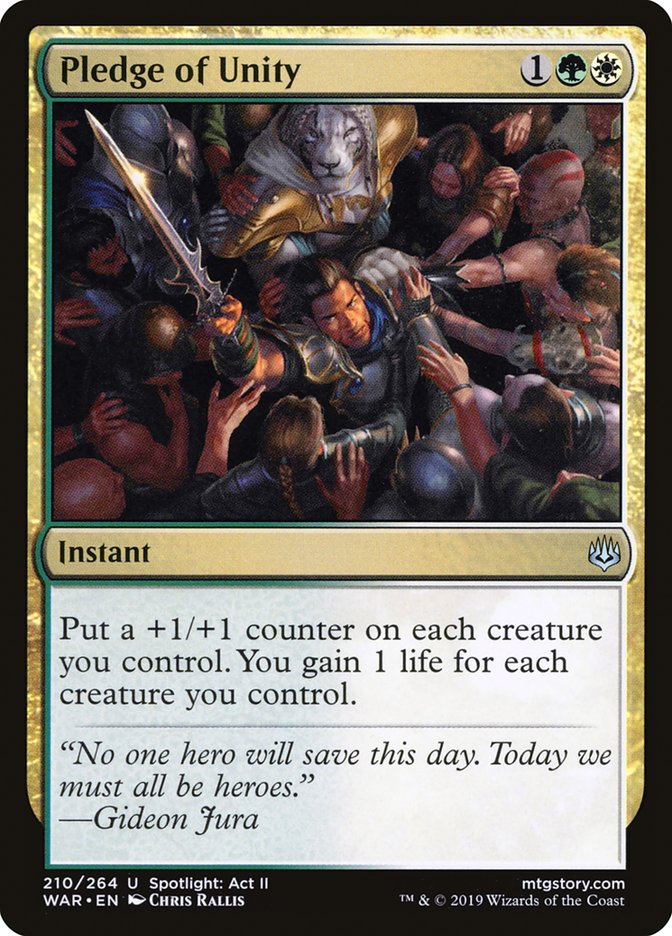 Pledge of Unity [War of the Spark] | Jomio and Rueliete's Cards and Comics