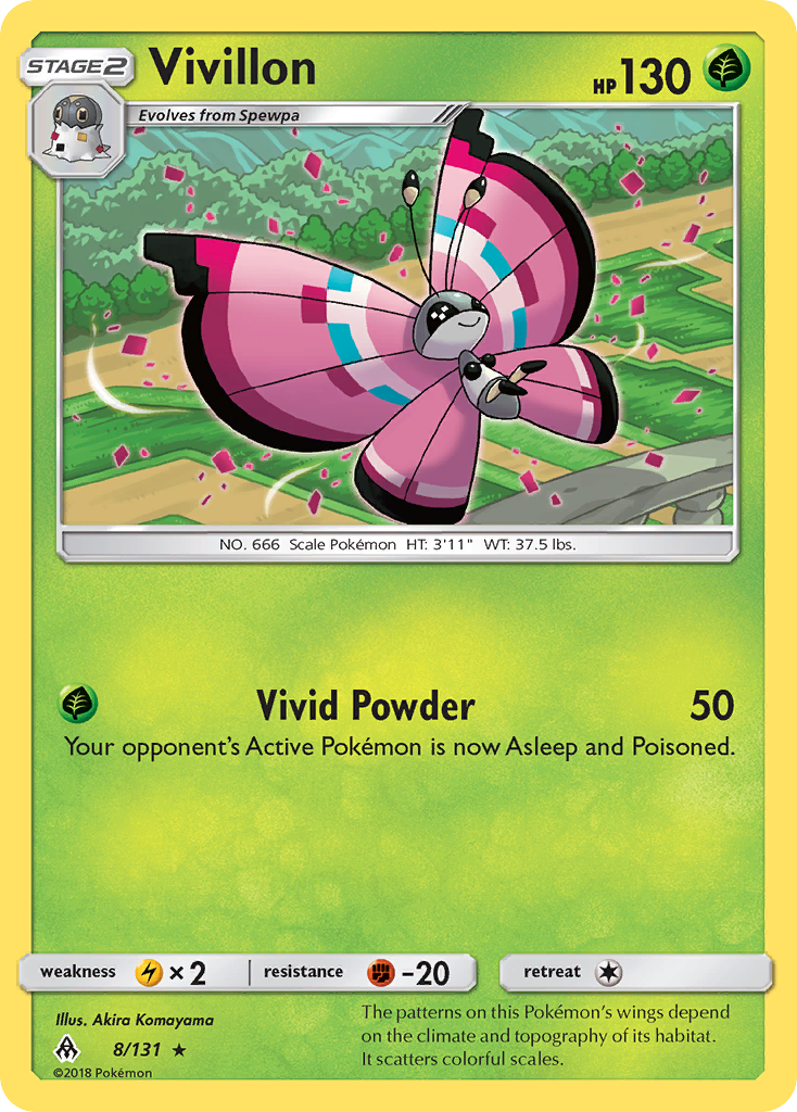 Vivillon (8/131) [Sun & Moon: Forbidden Light] | Jomio and Rueliete's Cards and Comics