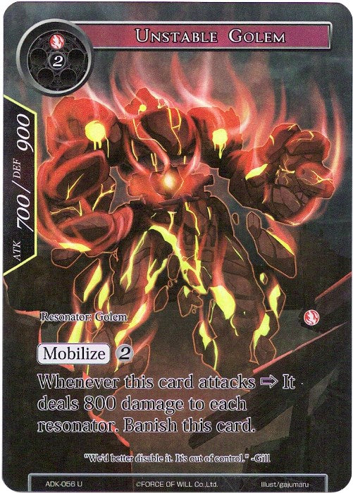 Unstable Golem (Full Art) (ADK-056) [Advent of the Demon King] | Jomio and Rueliete's Cards and Comics