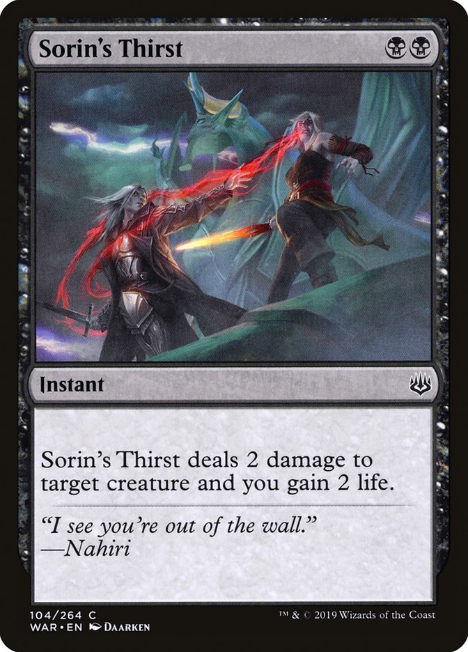 Sorin's Thirst [War of the Spark] | Jomio and Rueliete's Cards and Comics