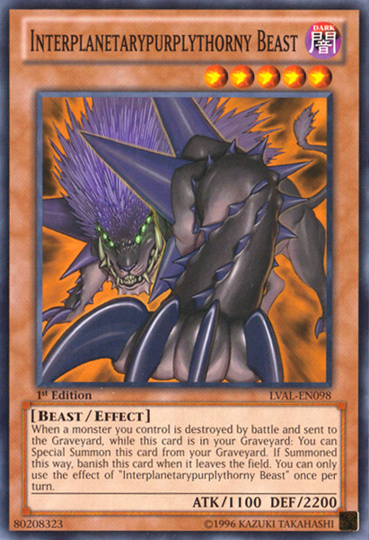 Interplanetarypurplythorny Beast [LVAL-EN098] Common | Jomio and Rueliete's Cards and Comics