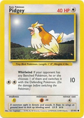 Pidgey (57/102) [Base Set Unlimited] | Jomio and Rueliete's Cards and Comics