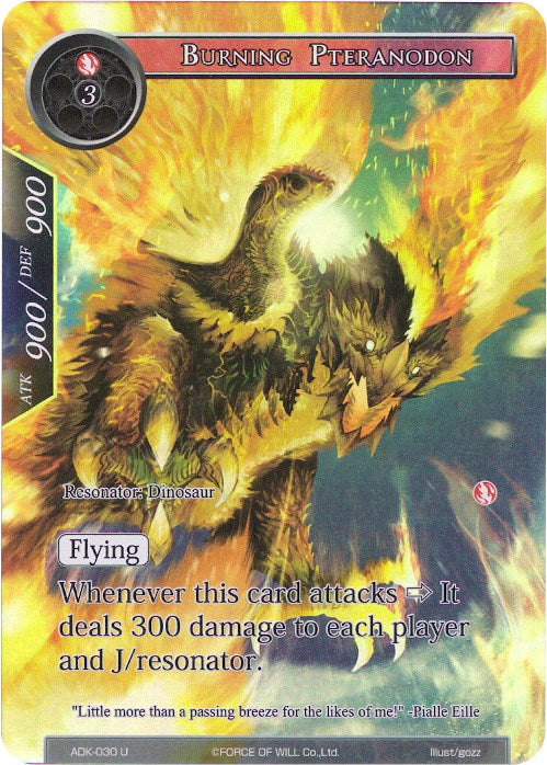 Burning Pteranodon (Full Art) (ADK-030) [Advent of the Demon King] | Jomio and Rueliete's Cards and Comics