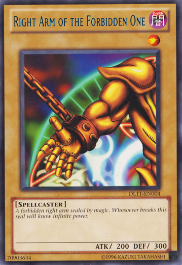 Right Arm of the Forbidden One (Blue) [DL11-EN004] Rare | Jomio and Rueliete's Cards and Comics