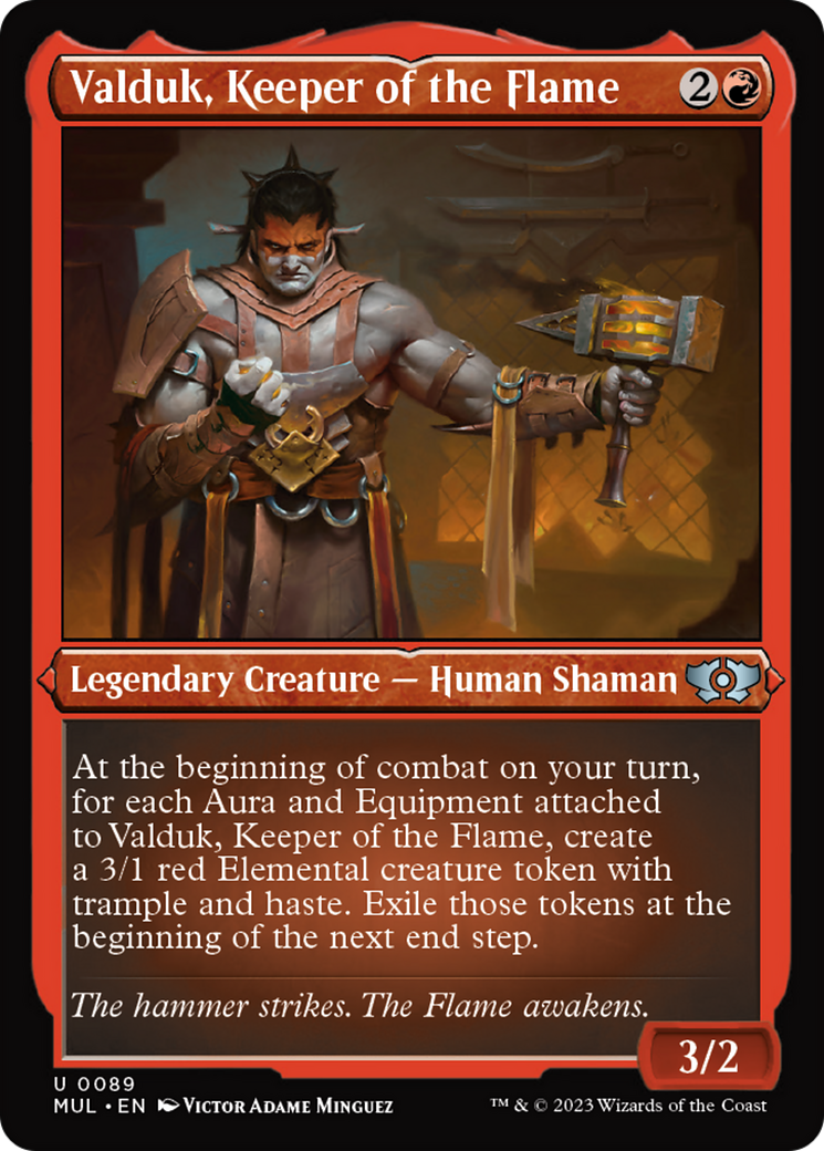 Valduk, Keeper of the Flame (Foil Etched) [Multiverse Legends] | Jomio and Rueliete's Cards and Comics