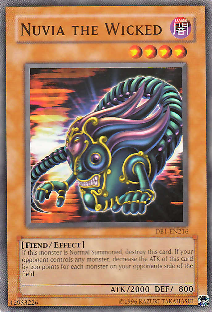 Nuvia the Wicked [DB1-EN216] Common | Jomio and Rueliete's Cards and Comics