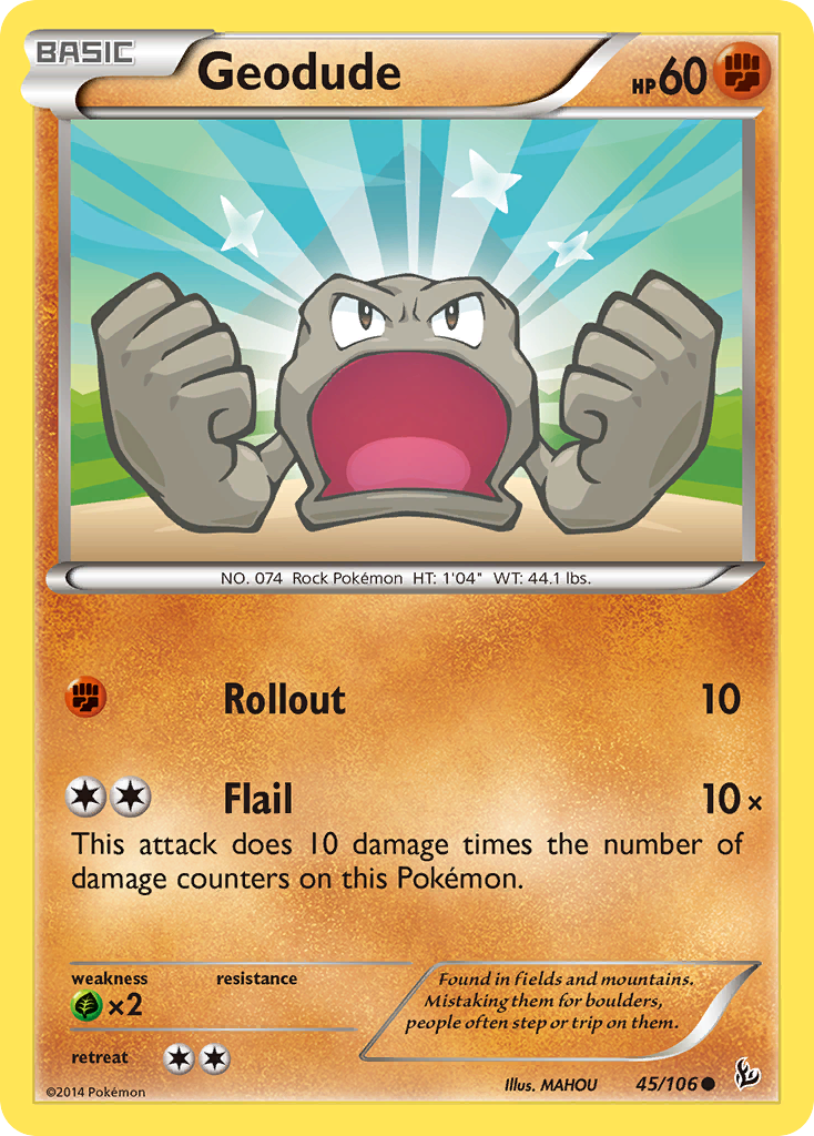Geodude (45/106) [XY: Flashfire] | Jomio and Rueliete's Cards and Comics