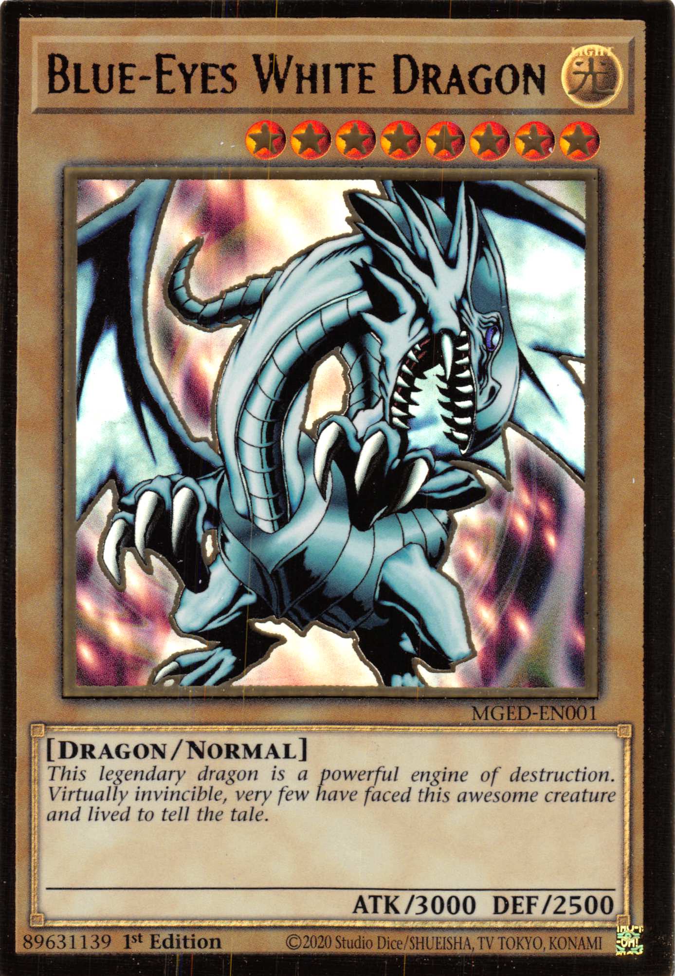 Blue-Eyes White Dragon (Alternate Art) [MGED-EN001] Gold Rare | Jomio and Rueliete's Cards and Comics