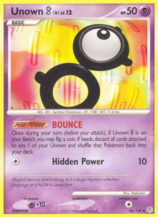 Unown B (66/130) [Diamond & Pearl: Base Set] | Jomio and Rueliete's Cards and Comics