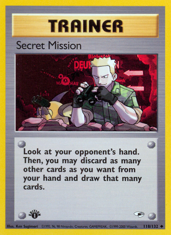 Secret Mission (118/132) [Gym Heroes 1st Edition] | Jomio and Rueliete's Cards and Comics