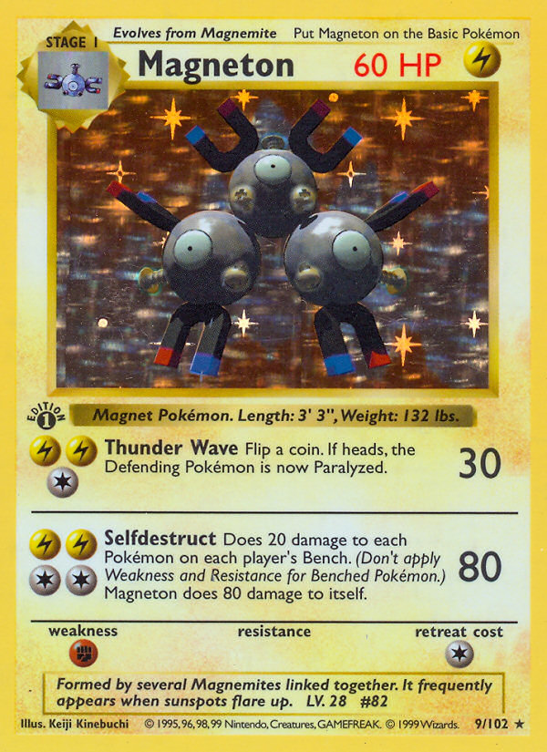 Magneton (9/102) (Shadowless) [Base Set 1st Edition] | Jomio and Rueliete's Cards and Comics