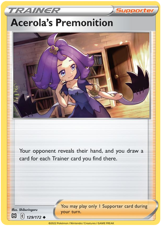 Acerola's Premonition (129/172) [Sword & Shield: Brilliant Stars] | Jomio and Rueliete's Cards and Comics