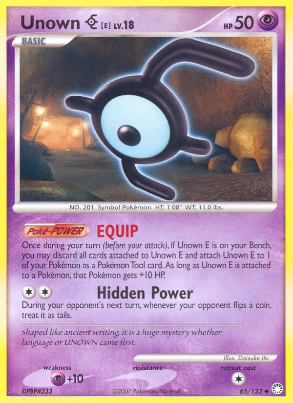Unown E (65/123) [Diamond & Pearl: Mysterious Treasures] | Jomio and Rueliete's Cards and Comics