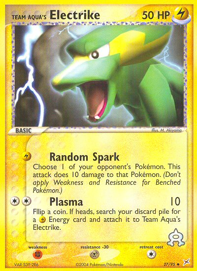 Team Aqua's Electrike (27/95) [EX: Team Magma vs Team Aqua] | Jomio and Rueliete's Cards and Comics