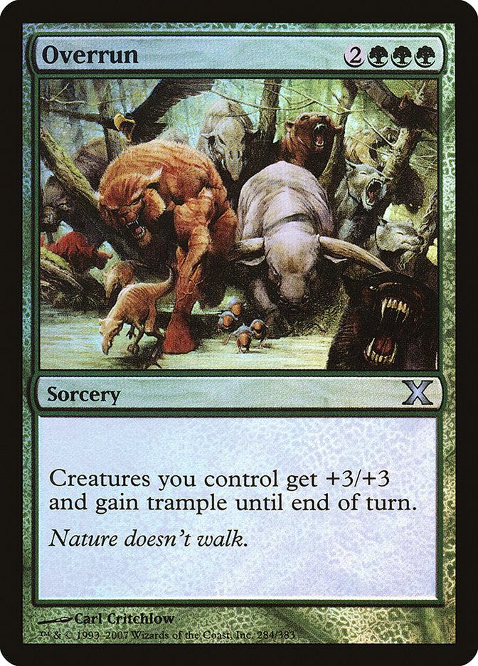 Overrun (Premium Foil) [Tenth Edition] | Jomio and Rueliete's Cards and Comics
