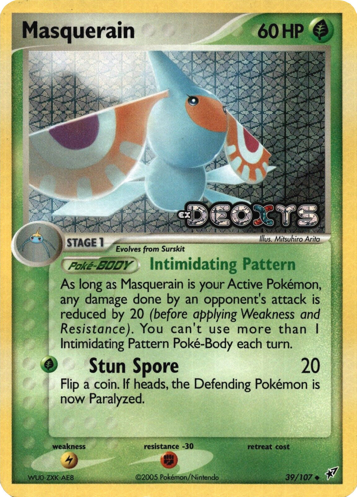 Masquerain (39/107) (Stamped) [EX: Deoxys] | Jomio and Rueliete's Cards and Comics