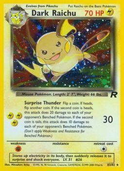 Dark Raichu (83/82) [Team Rocket Unlimited] | Jomio and Rueliete's Cards and Comics