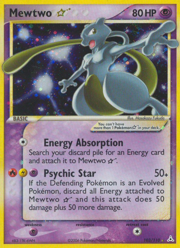 Mewtwo Star (103/110) [EX: Holon Phantoms] | Jomio and Rueliete's Cards and Comics