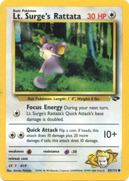 Lt. Surge's Rattata (85/132) [Gym Challenge Unlimited] | Jomio and Rueliete's Cards and Comics