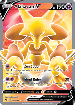 Alakazam V (172/185) [Sword & Shield: Vivid Voltage] | Jomio and Rueliete's Cards and Comics