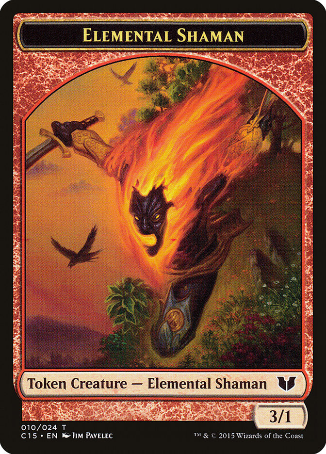 Knight (004) // Elemental Shaman Double-Sided Token [Commander 2015 Tokens] | Jomio and Rueliete's Cards and Comics