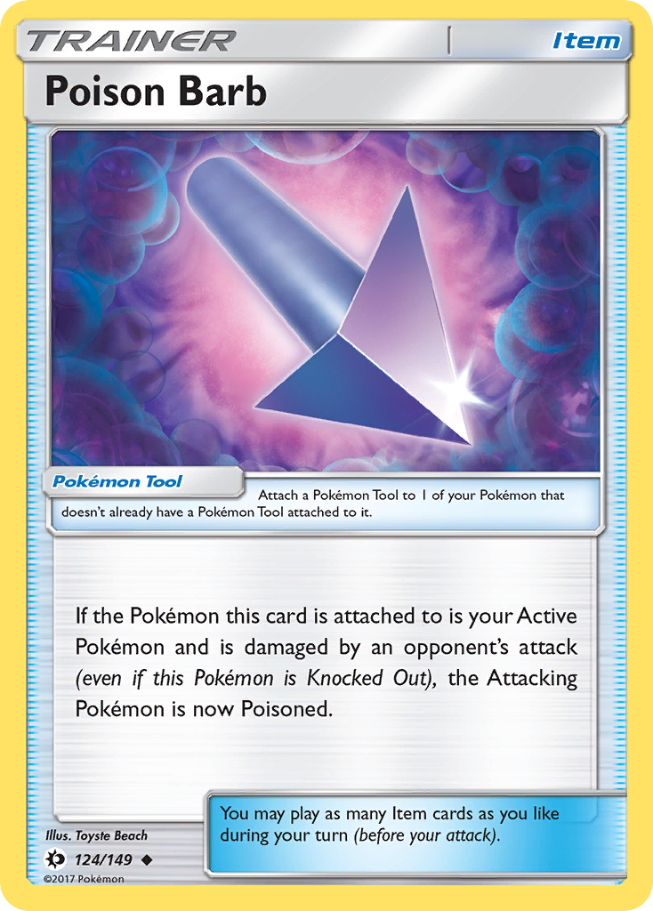 Poison Barb (124/149) [Sun & Moon: Base Set] | Jomio and Rueliete's Cards and Comics