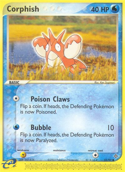 Corphish (52/97) [EX: Dragon] | Jomio and Rueliete's Cards and Comics